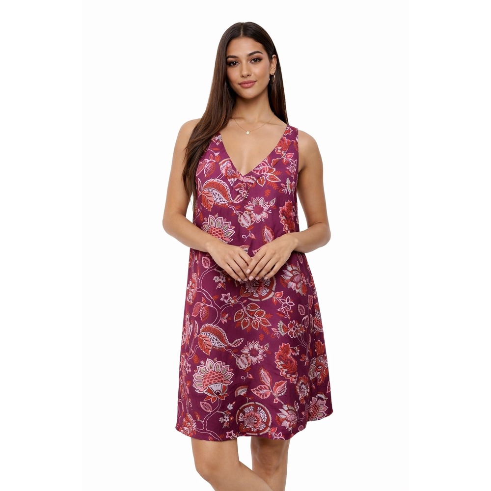 LOFT Shift‎ Dress Women Size M Multicolor Floral Paisley V Neck Sleeveless Boho